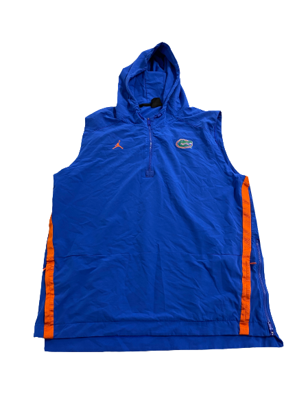 Florida Football Player Exclusive Pre-Game Warm-Up Quarter-Zip Hooded Jacket (Size XXL)
