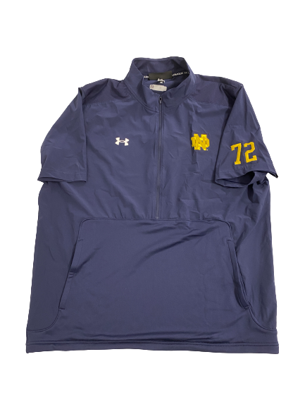 Caleb Johnson Notre Dame Football Player-Exclusive Half-Zip Pullover Jacket With 