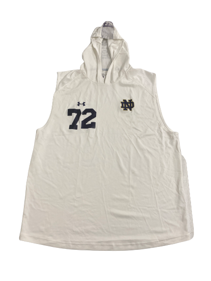 Caleb Johnson Notre Dame Football Player-Exclusive Pre-Game Warm-Up Sleeveless Hoodie With 