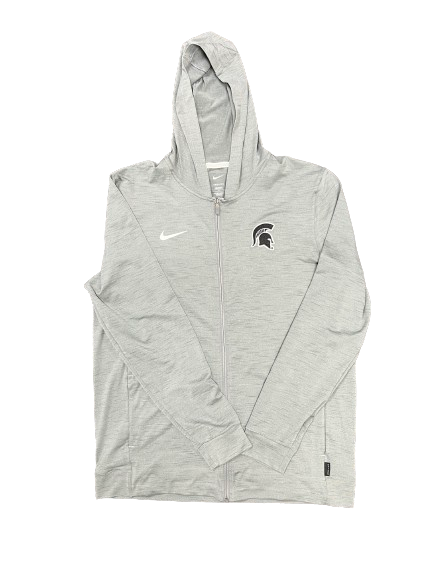 Malik Hall Michigan State Basketball Team Issued Zip-Up Jacket (Size LT)