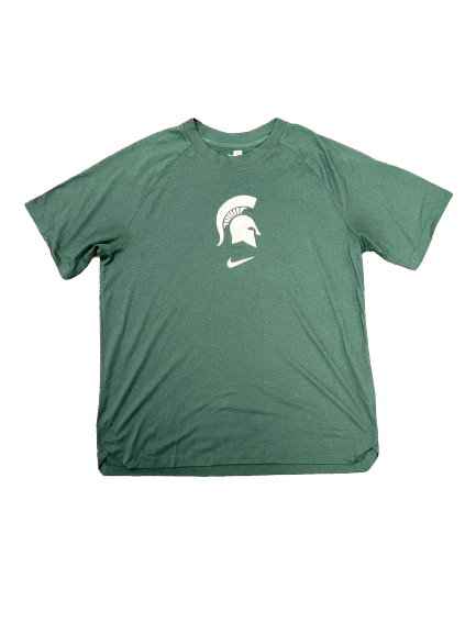 Malik Hall Michigan State Basketball Player Exclusive Pre-Game Warm-Up Shirt (Size LT)