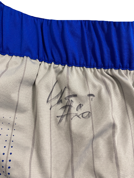 Udoka Azubuike Kansas Basketball Signed Game Worn Shorts (Size 2XL)