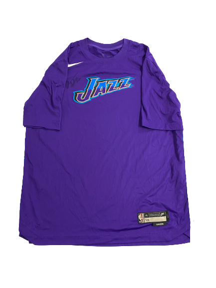 Udoka Azubuike Utah Jazz Basketball Player-Exclusive Signed Pre-Game Warm-Up Shooting Shirt (Size XLT)
