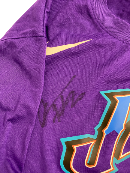 Udoka Azubuike Utah Jazz Basketball Player-Exclusive Signed Pre-Game Warm-Up Shooting Shirt (Size XLT)