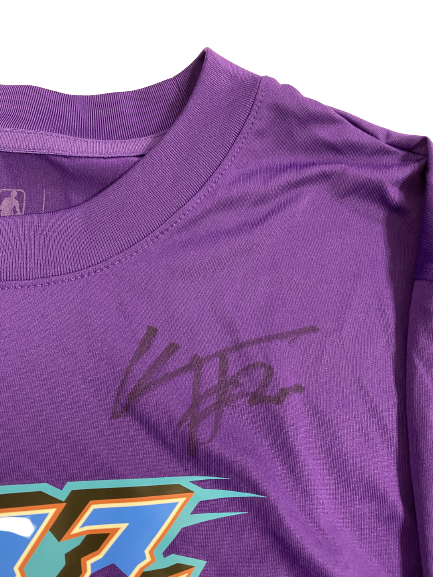 Udoka Azubuike Utah Jazz Basketball Player-Exclusive Signed Pre-Game Warm-Up Long Sleeve Shooting Shirt (Size XLT)