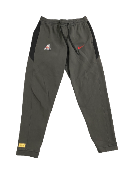 Jordan Mains Arizona Basketball Team-Issued Travel Sweatpants with GOLD Elite Tag (Size L)