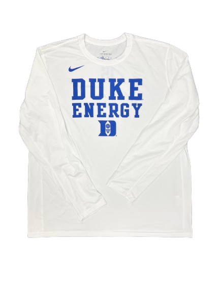 Ryan Young Duke Basketball Player Exclusive NCAA Tournament "DUKE ENERGY" Long Sleeve Shooting Shirt with 
