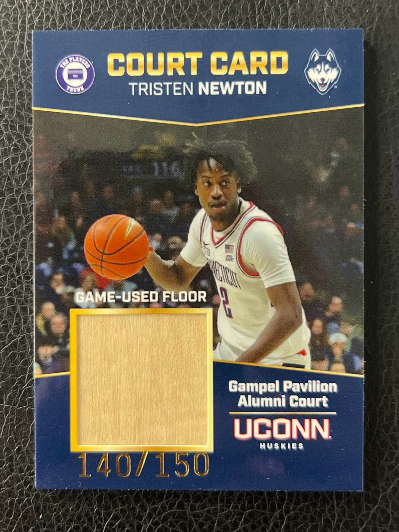 UCONN BASKETBALL GAME-USED COURT CARD - TRISTEN NEWTON