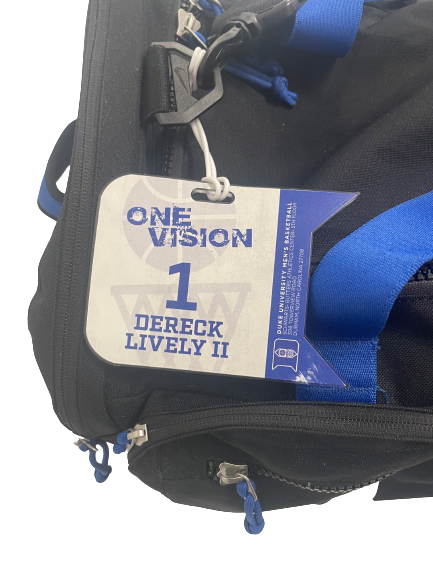 Dereck Lively II Duke Basketball Player Exclusive Duffle Bag WITH PLAYER TAG
