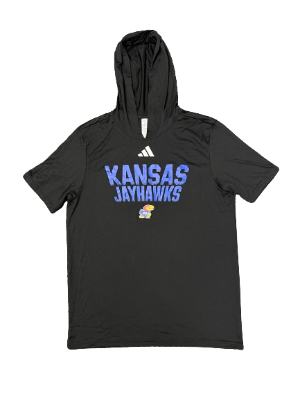 Michael Jankovich Kansas Basketball Player Exclusive Short Sleeve Performance Hoodie (Size L)