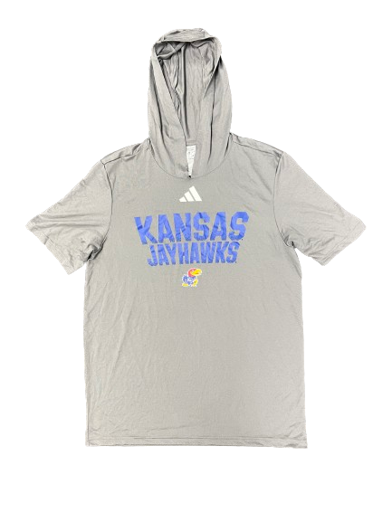 Michael Jankovich Kansas Basketball Player Exclusive Short Sleeve Performance Hoodie (Size L)