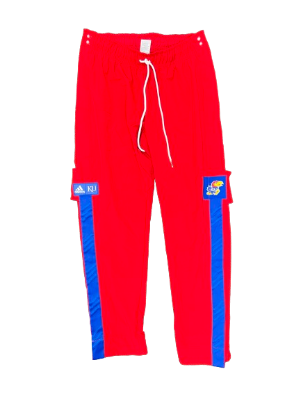 Michael Jankovich Kansas Basketball Player-Exclusive Pre-Game Warm-Up Snap-Off Sweatpants (Size LT)