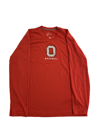 Marcus Ernst Ohio State Baseball Team-Issued Long Sleeve Shirt (Size L)