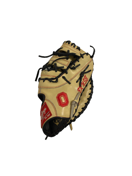 Marcus Ernst Ohio State Baseball Player-Exclusive Rawlings PROAR44-21 First Baseman’s Glove with EMBROIDERED “O” (Size 12 3/4 in.)