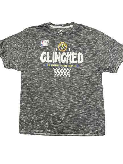 Thomas Welsh Denver Nuggets Team Issued NBA Playoffs 2019 "CLINCHED" T-Shirt (Size XL)