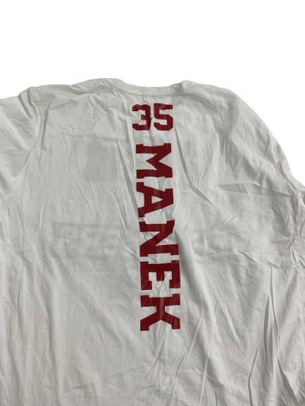 Brady Manek Oklahoma Basketball Player-Exclusive Pre-Game Warm-Up Long Sleeve Shooting Shirt With 