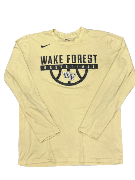 Isaiah Mucius Wake Forest Basketball Team Issued Long Sleeve Workout Shirt (Size LT)