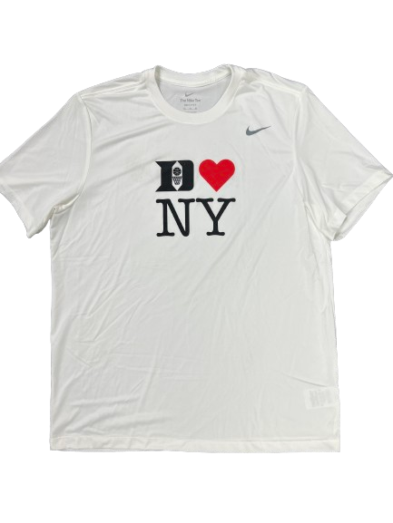 Kyle Filipowski Duke Basketball Player Exclusive "DUKE LOVES NY" T-Shirt (Size XL)