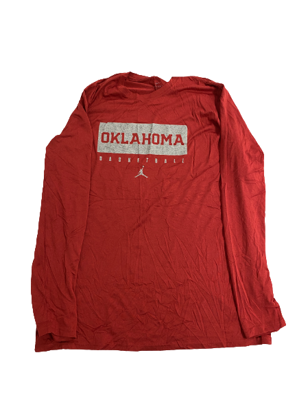 Brady Manek Oklahoma Basketball Team-Issued Long Sleeve Shirt (Size XXLT)