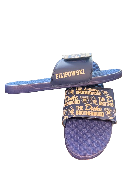 Kyle Filipowski Duke Basketball Player Exclsuive "THE BROTHERHOOD" Slides WITH LAST NAME (Size 16/17)