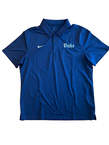 Kyle Filipowski Duke Basketball Player Exclusive "DUKE" Script Polo Shirt (Size XL)