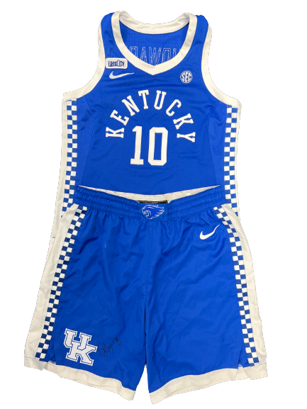 kentucky basketball gear Rhyne Howard Kentucky Basketball 2020-2021 SIGNED Game-Worn Uniform Se –  The Players Trunk