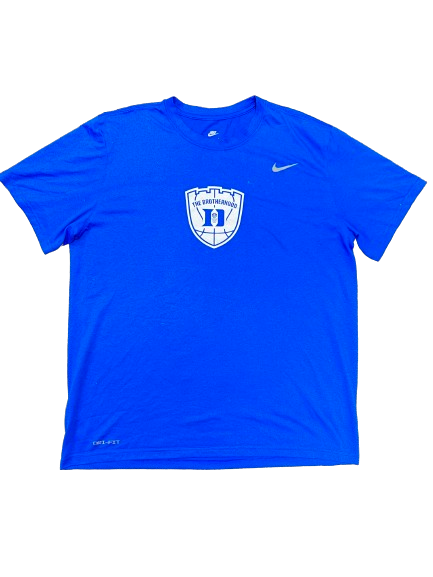 Kyle Filipowski Duke Basketball Player Exclusive "THE BROTHERHOOD" Pre-Game Warm-Up Shirt WITH ACC LOGO (Size XL)