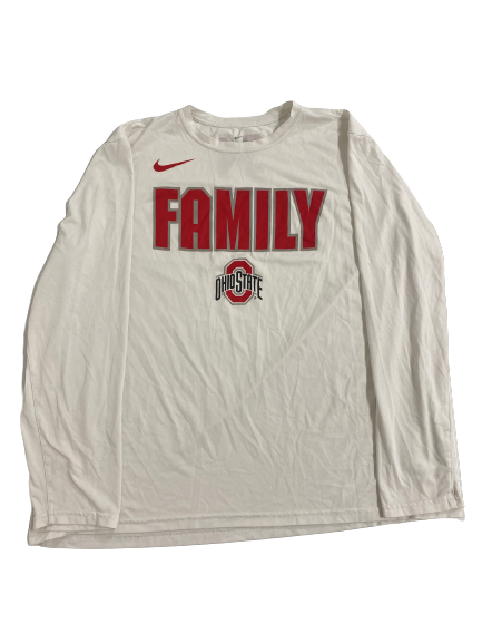 Kaleb Wesson Ohio State Basketball Player-Exclusive "FAMILY" Pre-Game Warm-Up Long Sleeve Shirt With 