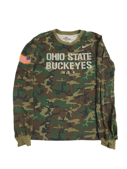 Caleb Burton Ohio State Football  Player-Exclusive Camo Long Sleeve Shirt (Size M)