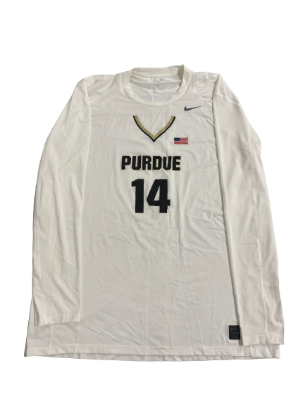 Trevion Williams Purdue Basketball Player-Exclusive Fitted Compression Long Sleeve Shirt (Size XXLT)