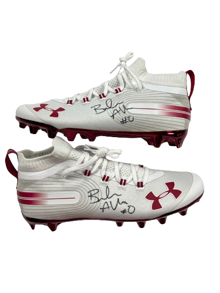 Braelon Allen Wisconsin Football Team Issued SIGNED Cleats (Size 12)