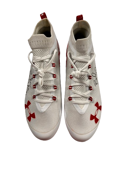 Braelon Allen Wisconsin Football Team Issued SIGNED Cleats (Size 12)