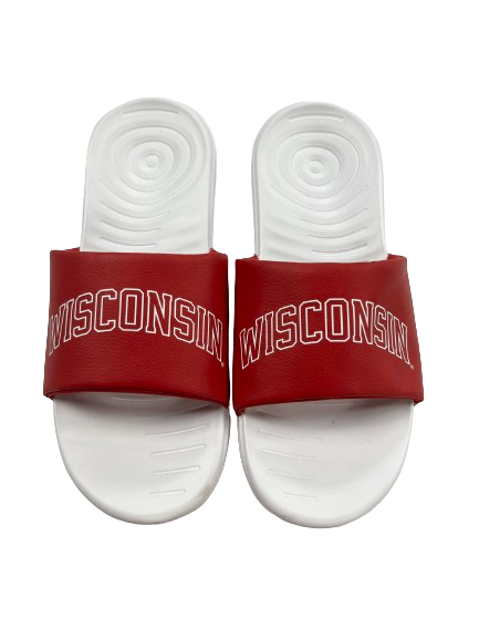 Braelon Allen Wisconsin Football Team Issued Slides (Size 13)