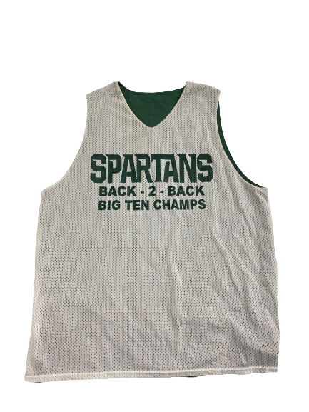 Travis Trice Michigan State Basketball Back-2-Back B1G 10 Champs Player-Exclusive Reversible Practice Jersey (Size L)