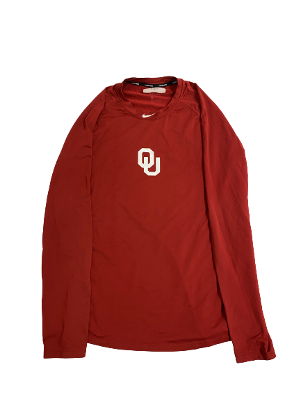 Trent Brown Oklahoma Baseball Team Issued Long Sleeve Fitted Compression Shirt (Size L)