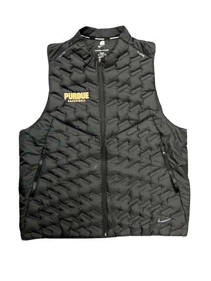Ethan Morton Purdue Basketball Player Exclusive NIKE Therma-FIT Bubble Vest Jacket (Size XLT)