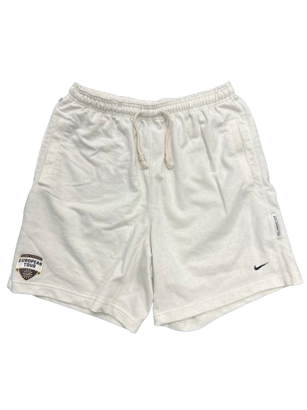 Ethan Morton Purdue Basketball Player Exclusive "EUROPEAN TOUR" Sweatshorts (Size L)