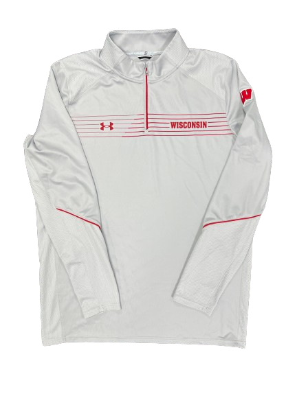 Tyler Wahl Wisconsin Basketball Team Issued 1/4 Zip Jacket (Size XLT)