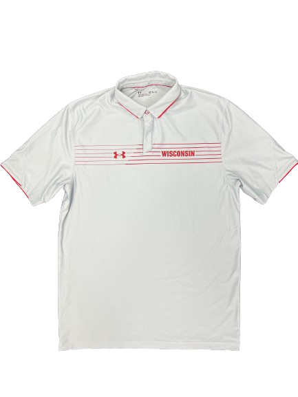 Tyler Wahl Wisconsin Basketball Team Issued Polo Shirt (Size LT)