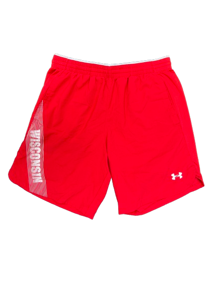 Tyler Wahl Wisconsin Basketball Team Issued Workout Shorts (Size XL)