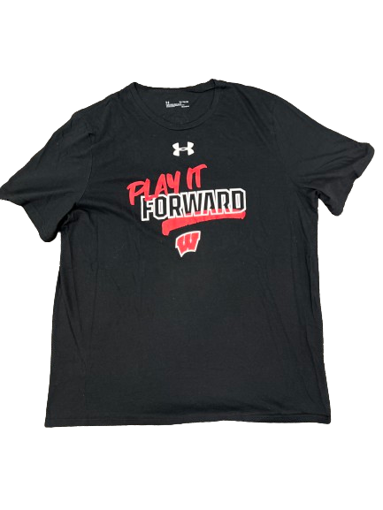 Tyler Wahl Wisconsin Basketball Player Exclusive "PLAY IT FORWARD" Workout Shirt (Size XL)