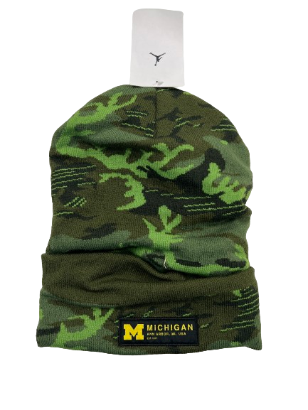 Caden Kolesar Michigan Football Team Issued Camo Beanie Hat - NEW!