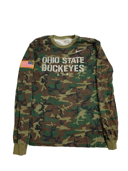 Jackson Kuwatch Ohio State Football Player-Exclusive Camo Long Sleeve Shirt (Size XL)