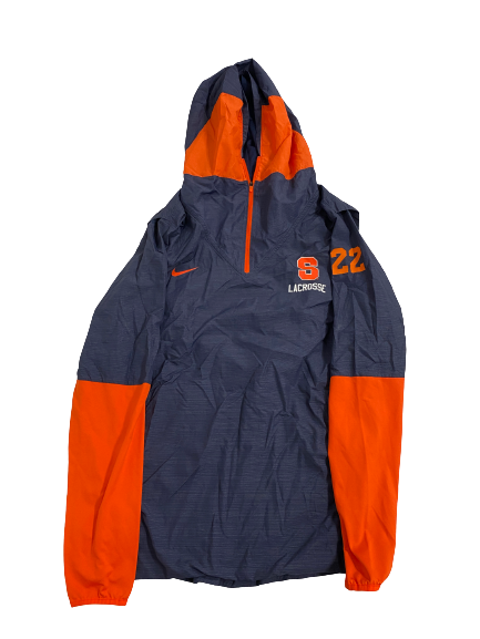 Megan Carney Syracuse Lacrosse Player Exclusive Pre-Game Warm-Up Quarter-Zip-Up Jacket With 