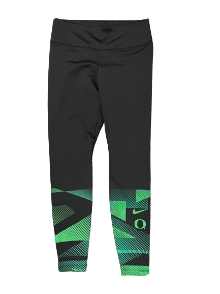 Jaz Shelley Oregon Basketball Team Issued Leggings (Size Women&