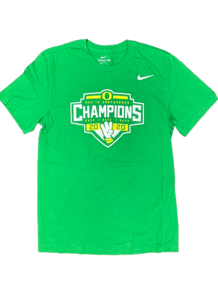 Jaz Shelley Oregon Basketball Team Issued "Back to Back to Back Pac 12 Champions" T-Shirt (Size S)