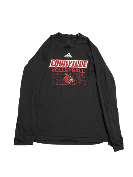 Paige Morningstar Louisville Volleyball Team-Issued Long Sleeve Shirt (Size L)
