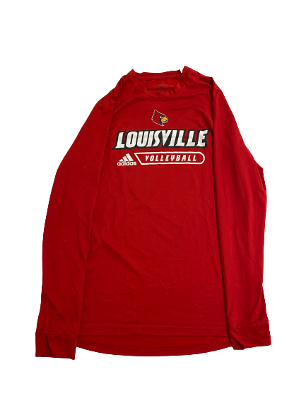 Paige Morningstar Louisville Volleyball Team-Issued Long Sleeve Shirt (Size MT)