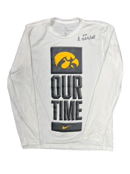 Gabbie Marshall Iowa Basketball SIGNED Long Sleeve PRE-GAME WARM-UP Shirt (Size S)
