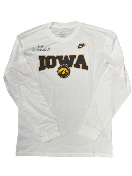 Gabbie Marshall Iowa Basketball SIGNED Long Sleeve PRE-GAME WARM-UP Shirt (Size S)
